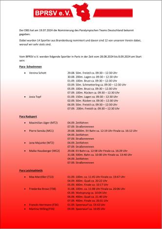 Unsere Sportler in Paris